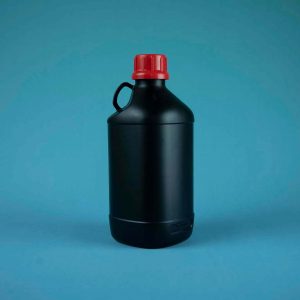 2.5l HDPE liquid black bottle red cap