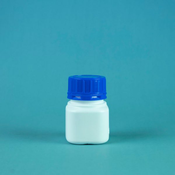 125ml hdpe un powder white bottle blue cap