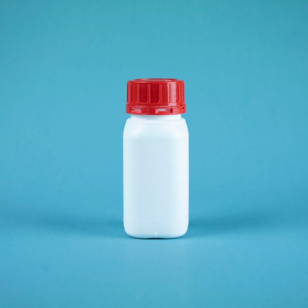 250ml hdpe wide neck white bottle red cap